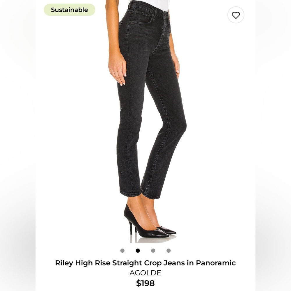 AGOLDE Riley High Rise Crop Jeans in Black - Picture 3 of 8